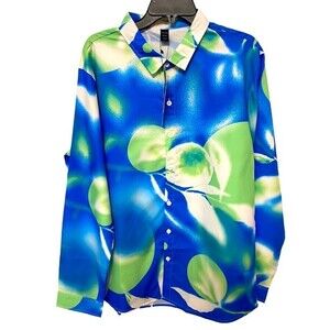 Romwe Men’s Aesthetic on Lock Button-Down Shirt